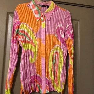 Boho chic unique vintage women’s blouse XL